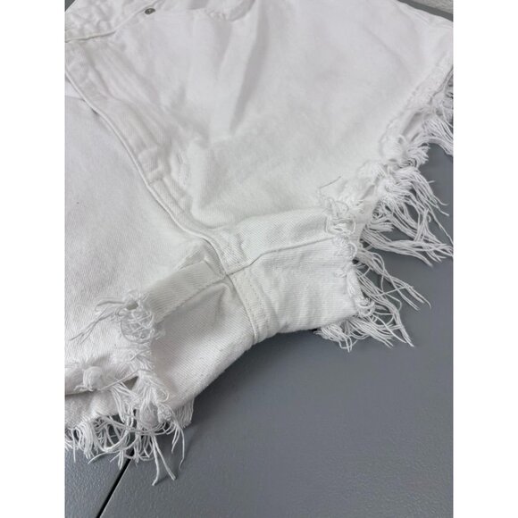 Madewell women's 32 white relaxed denim cutoff high waisted shorts 3" inseam - Picture 8 of 9